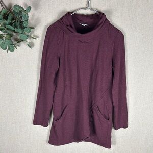 J. Jill > Burgundy Long Sleeve Cowl Neck Top Small